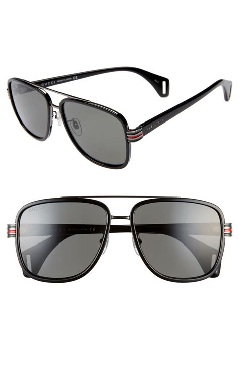 gucci black square aviator sunglasses|Gucci aviator sunglasses on sale.